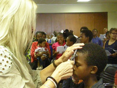 Vassula praying over the people in Swaziland