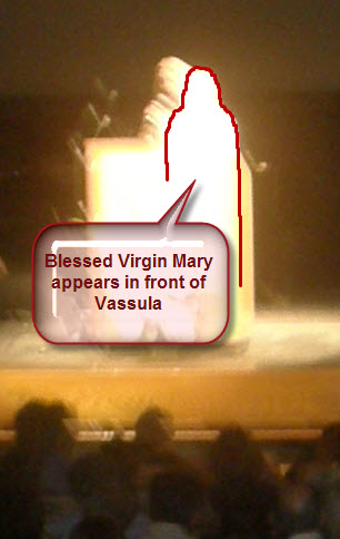 Close Up of the Blessed Virgin Mary Appearing In Front of Vassula